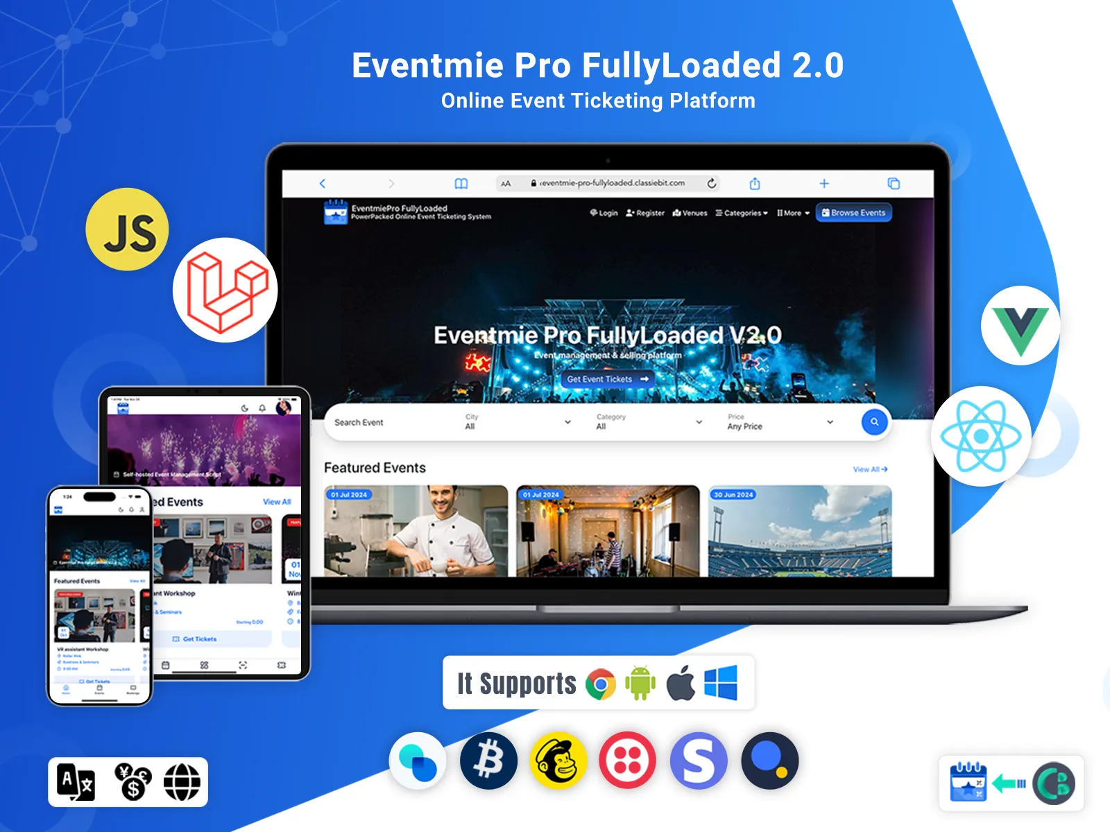 Try Eventmie Pro FullyLoaded Web & App Platform V2.0