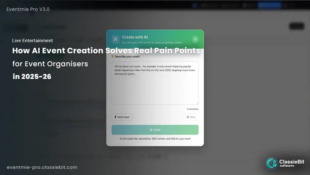 How AI Event Creation Solves Real Pain Points for Event Organizers in 2025 | Classiebit Software